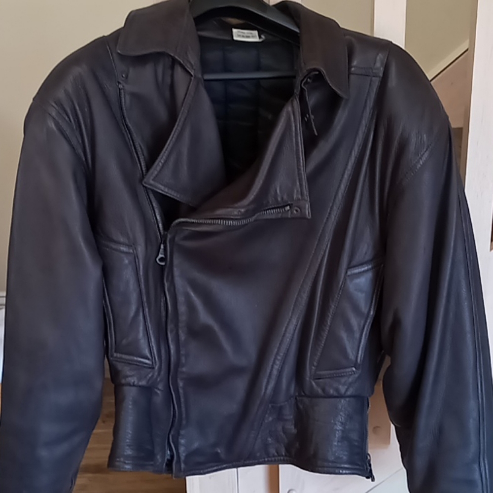 Beautiful black leather men's jacket